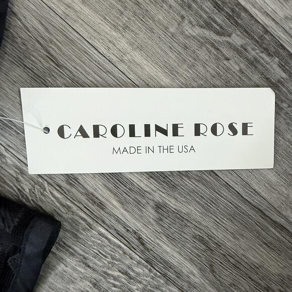 Caroline Rose Black Embroidered Mesh Jacket Silk Trim NWT USA Size Small $245 - Picture 6 of 9